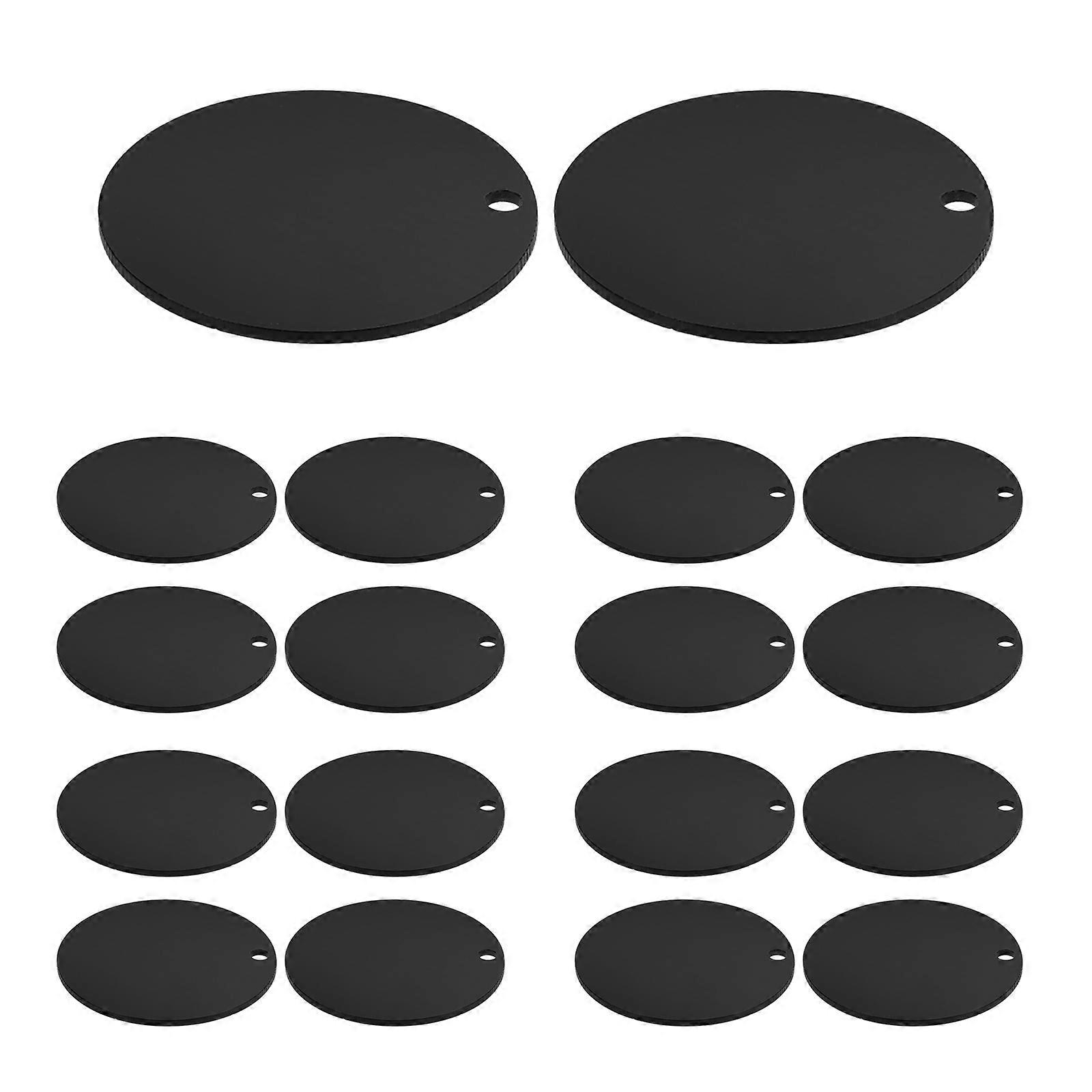 20pcs Black Acrylic Keychain Blanks – Double Sided Mini Round Craft Discs for DIY Keychain Decor – Durable & Stylish Acrylic Blanks for Creative