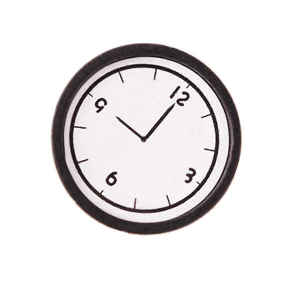 Vintage Analog Clock Mini Wall Clock Miniature Model Home Furniture Mini House Scene Creation Wood Layout Prop 2.5x2.5cm 1Set