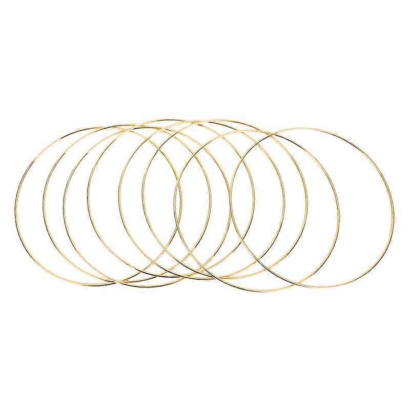 8Pcs 8 Inch Dreamcatcher Rings Metal Hoops Macrame Ring for Crafts and Dreamcatcher Supplies, Gold