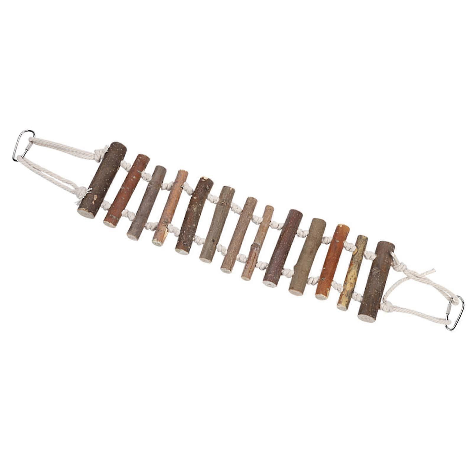 Wooden Ladder Toy for Birds, Parrots, Hamsters, with Metal Hooks, EcoFriendly