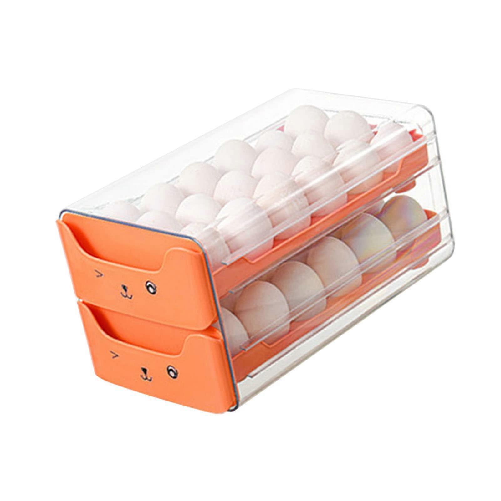 Delete the doublelayer egg holders with large egg drawer and large capacity for the refrigerator (ORANGE).
