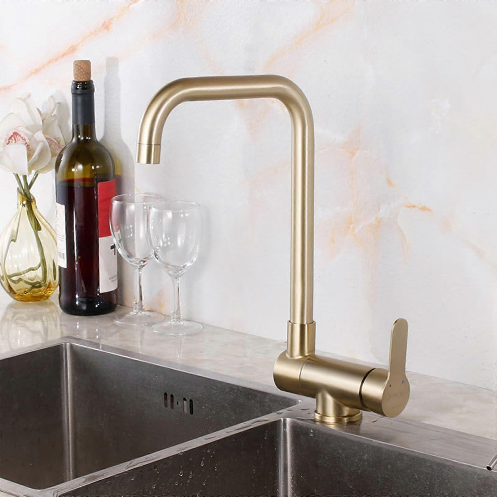 Foldable kitchen faucet, brushed gold, singlelever kitchen mixer faucets for front windows, collapsible faucet, foldable faucet for RV sink