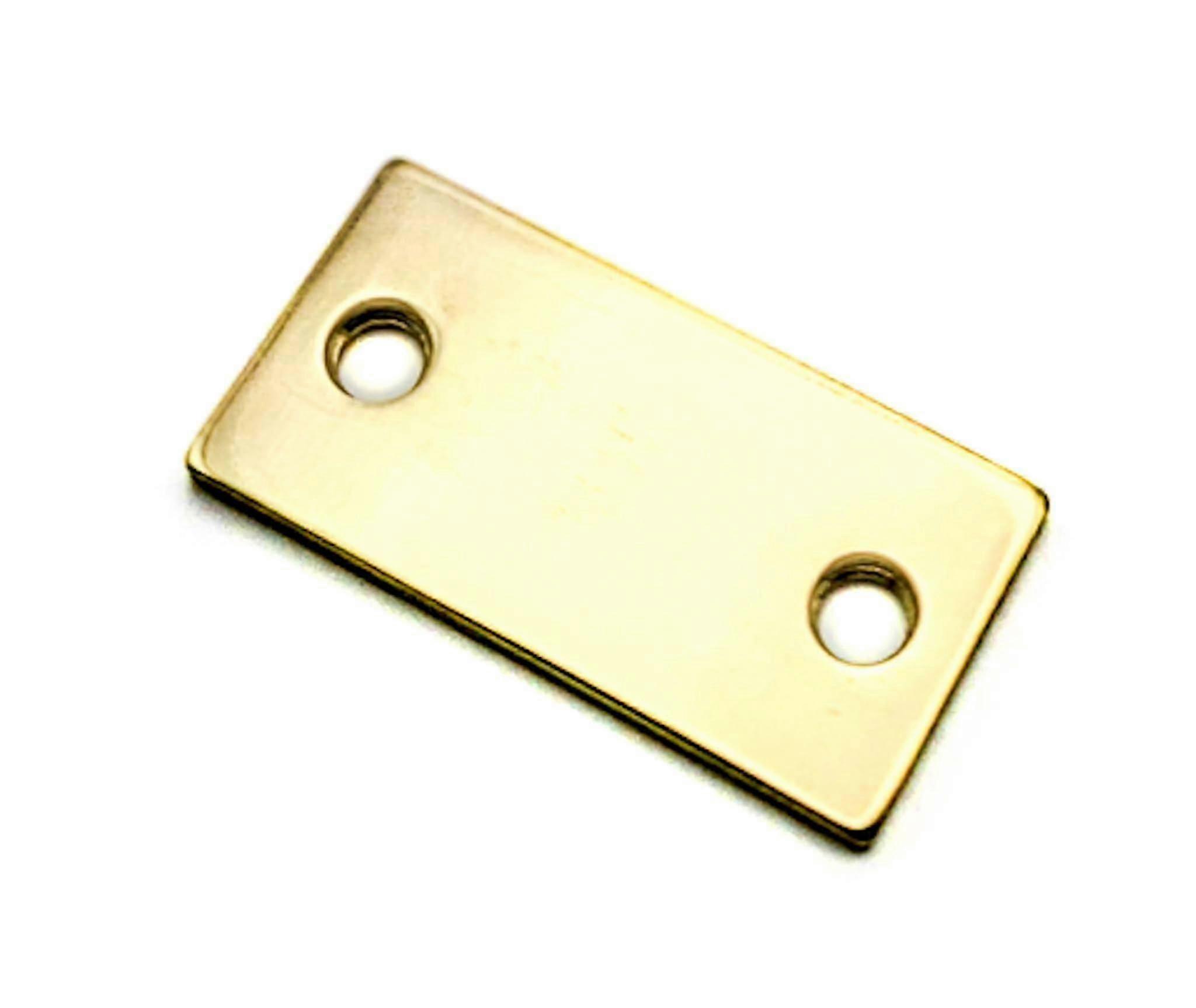 Poleret messing dørkantpåfyldningspanel, 1-1/8" x 2-1/4" størrelse