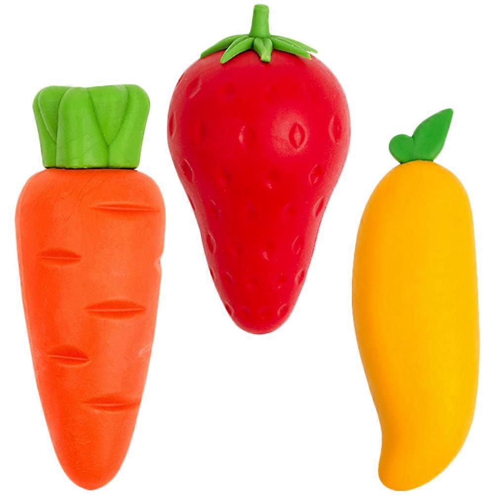 Cartoon Kids Erasers 3Pcs Pencil Erasing Accessories For School Assorted Color Delicate Appearance