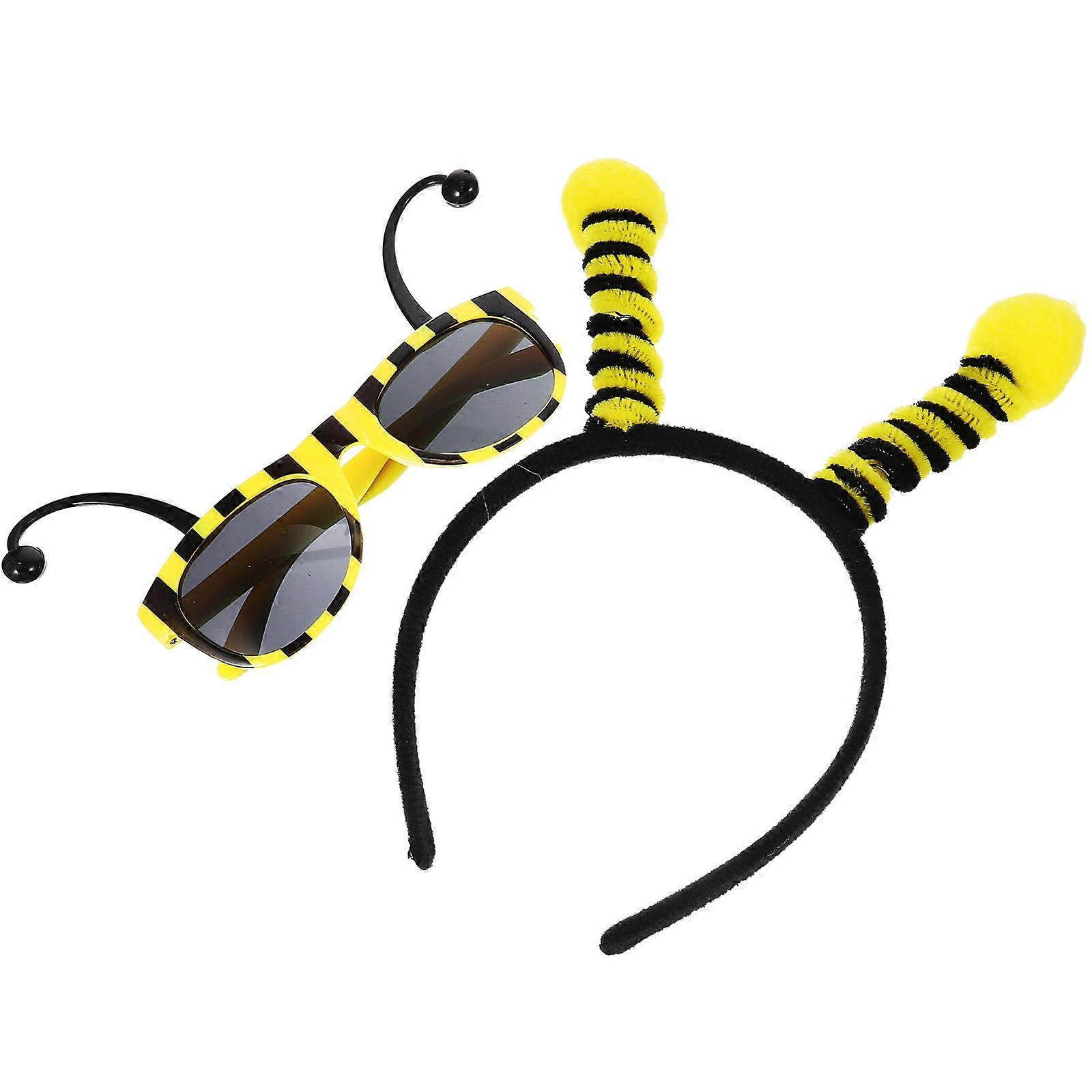 Cartoon Bee Headband Eyewear For Adults Assorted Color Photo Prop 1 Set