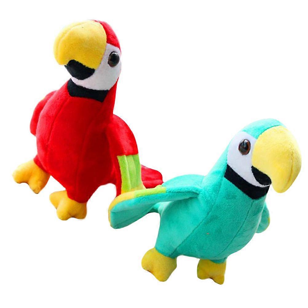 Simulation Parrot Doll 2Pcs Assorted Color Durable Quality Plush Toy for Home Use