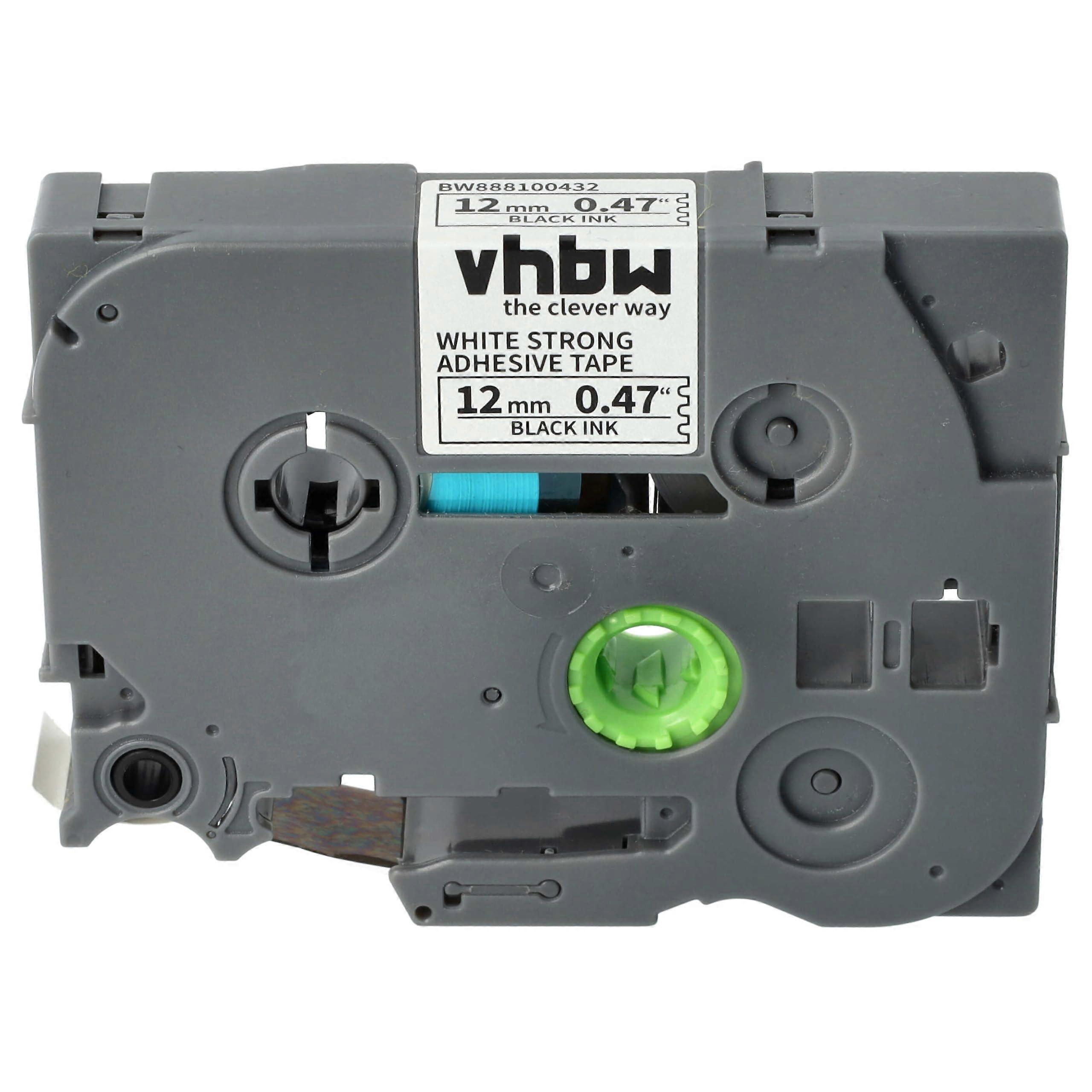 1 x Label Tape Cartridge Replacement for Brother TZES231 for Label Printers 8 m x 12 mm Black on White Extra Strong Laminated