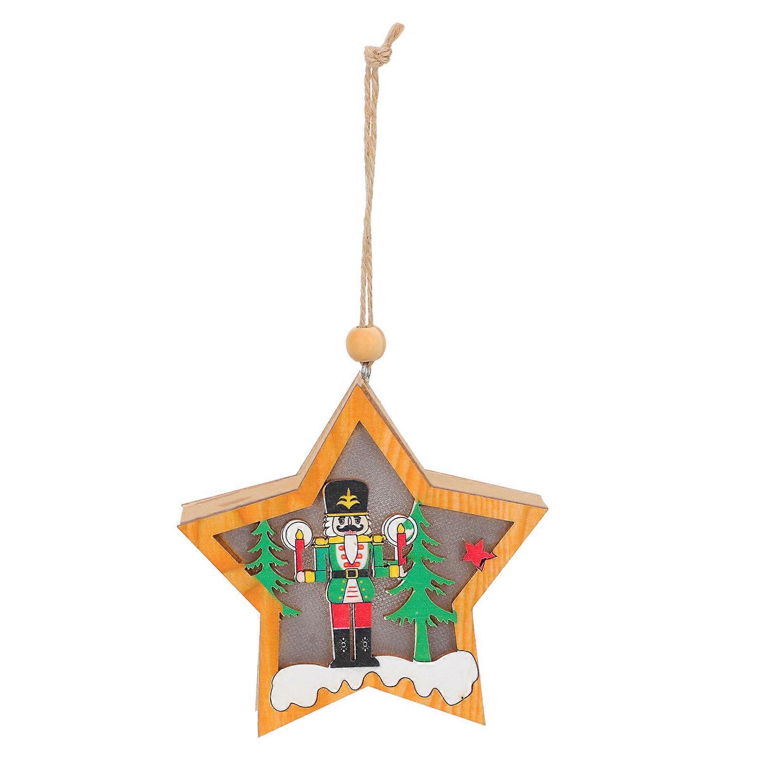 Decorative Nutcracker Christmas Tree Ornament For Winter Occasions Light Emitting 1Set