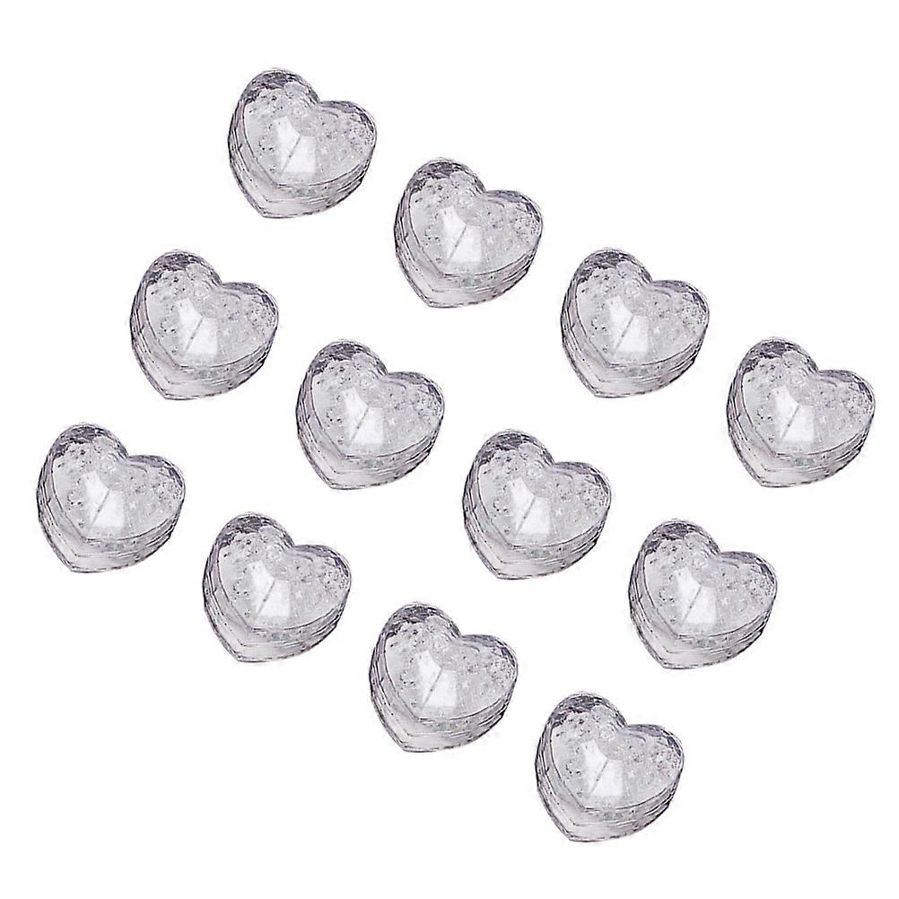 Decorative Lighting Glowing Ice Cubes In Heart Shape Suitable For Drinks At Bars Clubs 12Pcs