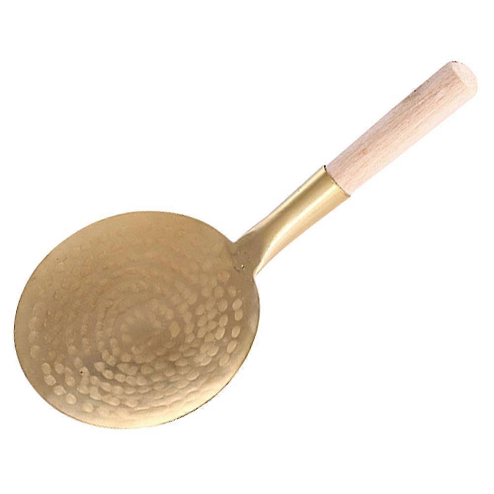 Ergonomic Brass Tofu Spoon Ladle for Rice and Tofu Polished Multi Use Kitchen Scoop for Home Cooking and Serving