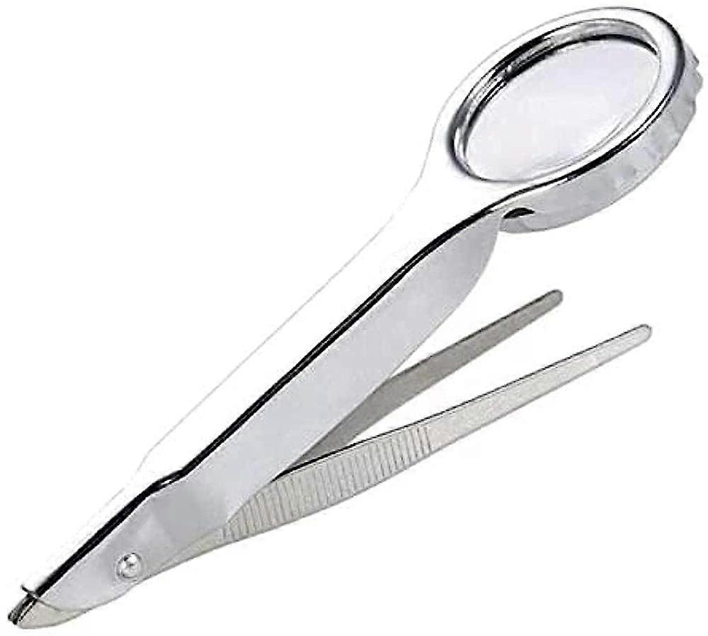 10x Handheld Magnifying Glass with Portable Design and Precision Tweezers for Close-Up Inspection and Detailed Viewing