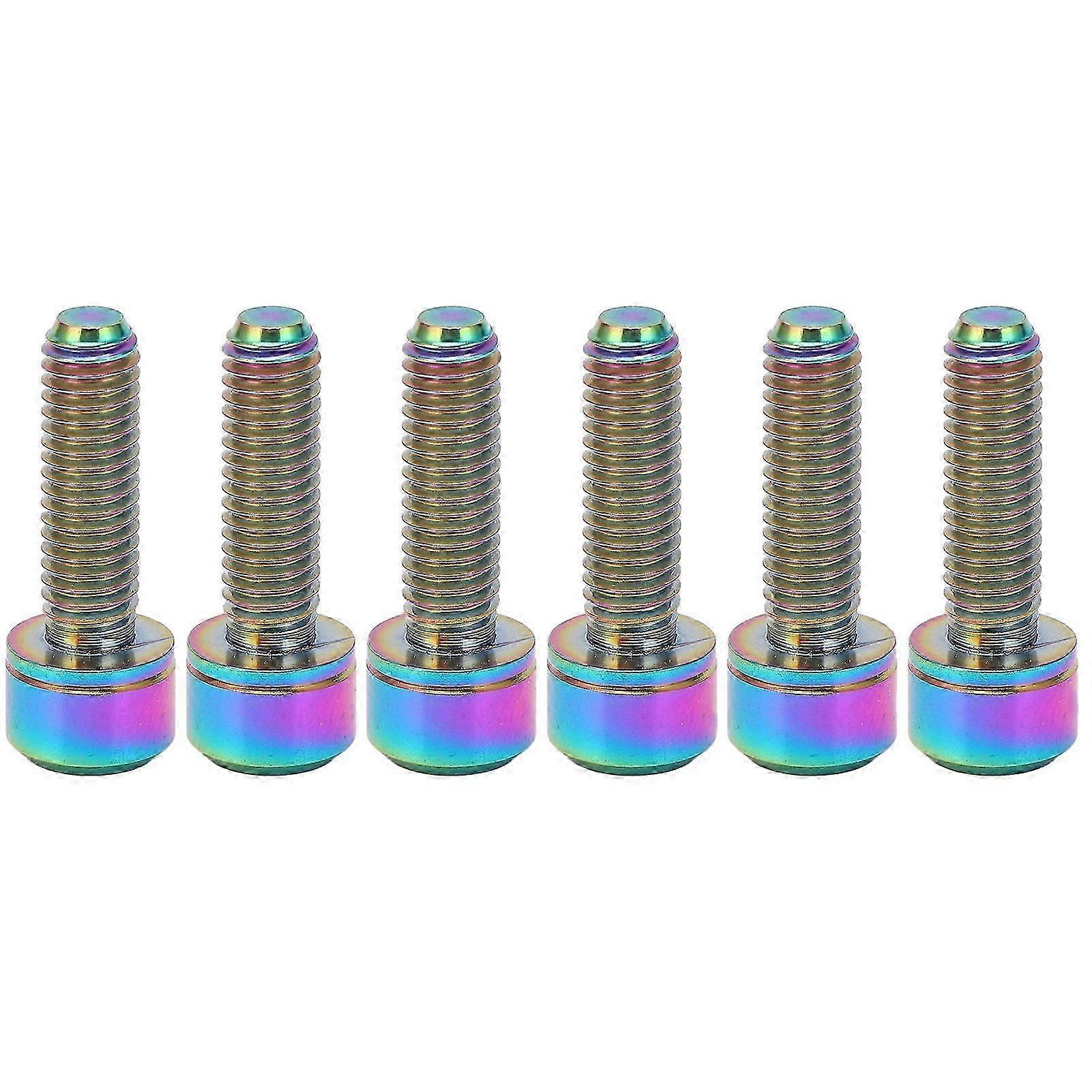 6pcs RISK Titanium Alloy Mountain Bicycle Handlebar Stem Fixing Screws with Gaskets M5x18mm )