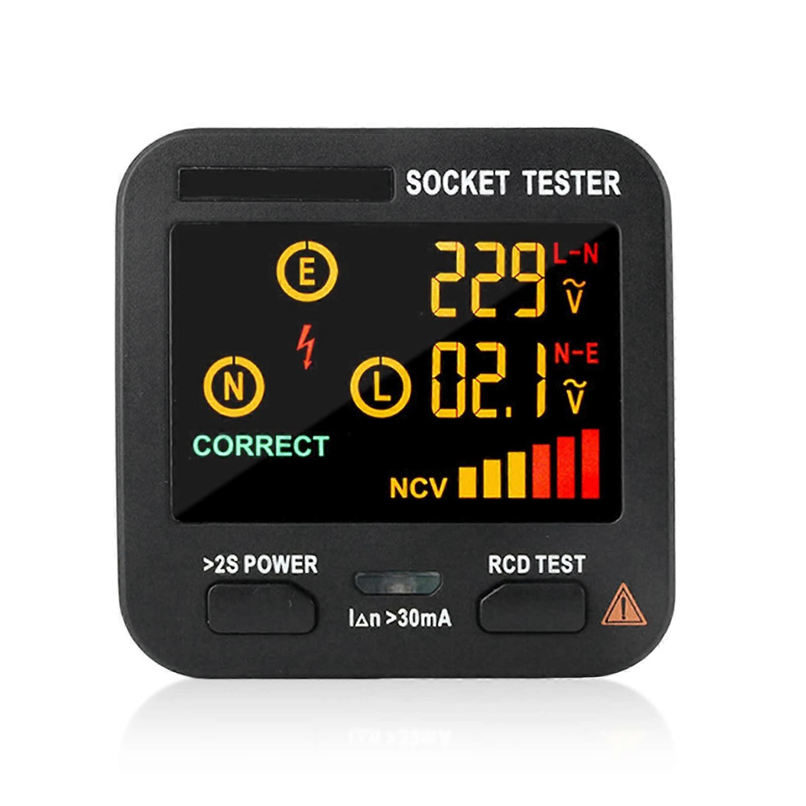 Digital Socket Tester, Outlet Tester EBTN LCD with Voltage Display, RCD Plug Tester
