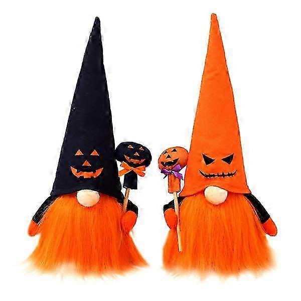 2pcs Halloween Gnomes Plush Decorative Dolls Glowing Halloween Doll Decoration