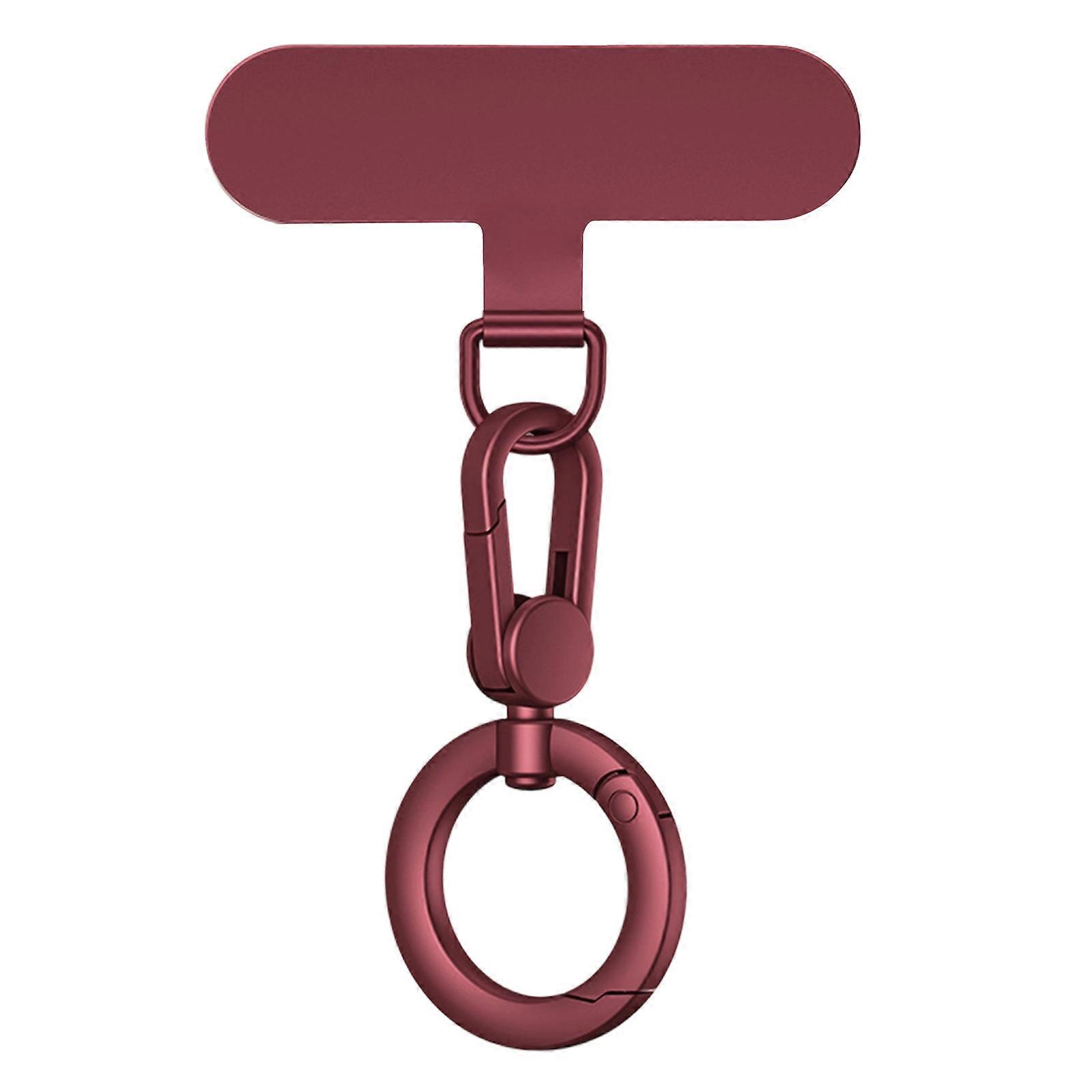Anti Twist Phone Strap With 360 Degree Rotatable Hook Detachable Zinc Alloy Stainless Steel Clip Suitable For Daily Use  Claret