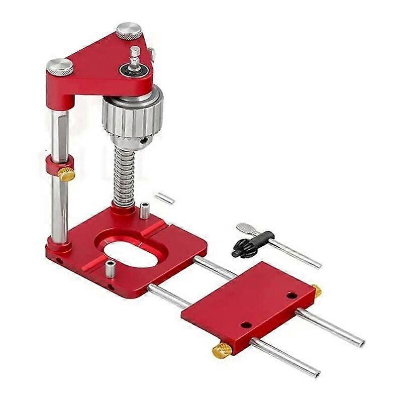 Portable Drill Guide, Drill Locator, Precise Drill Positioner, Steel Woodworking Tool for Carpenter, Model: Red
