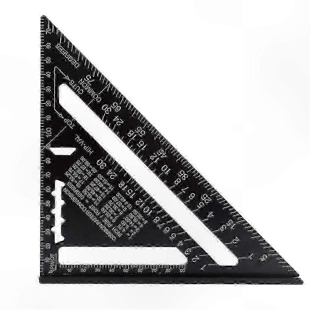 7' Metric Aluminum Alloy Oxidation Roofing Square Triangle Angle Protractor for Measuring Angles with Black Color Finish