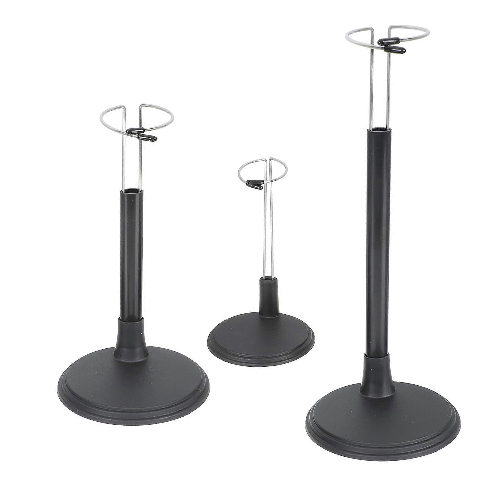 Poseable Figure Stand Doll Display Rack Kids Shelf Display Metal Pvc with 3Pcs