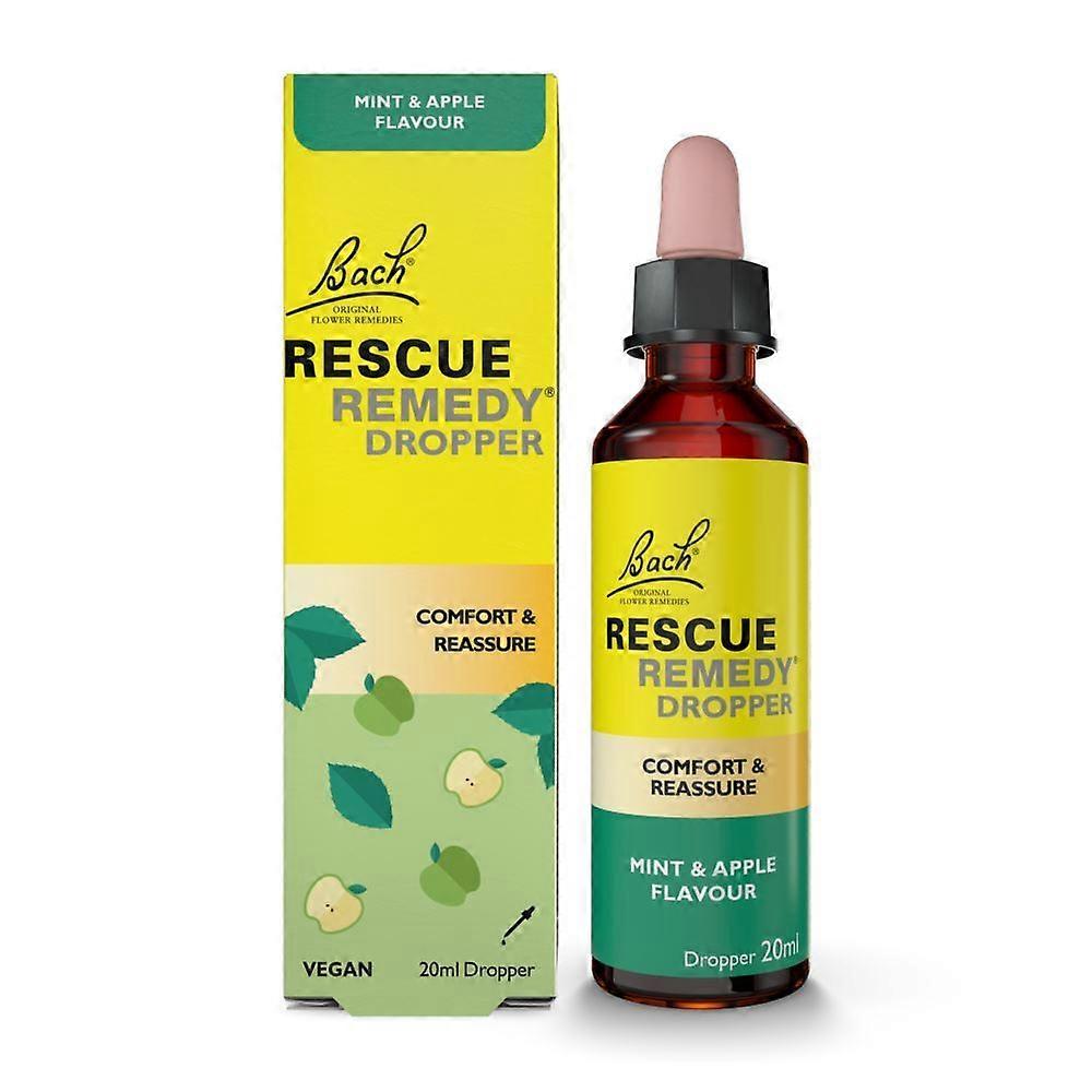 Rescue Mint & Apple Dropper 20ml - 4 Pack