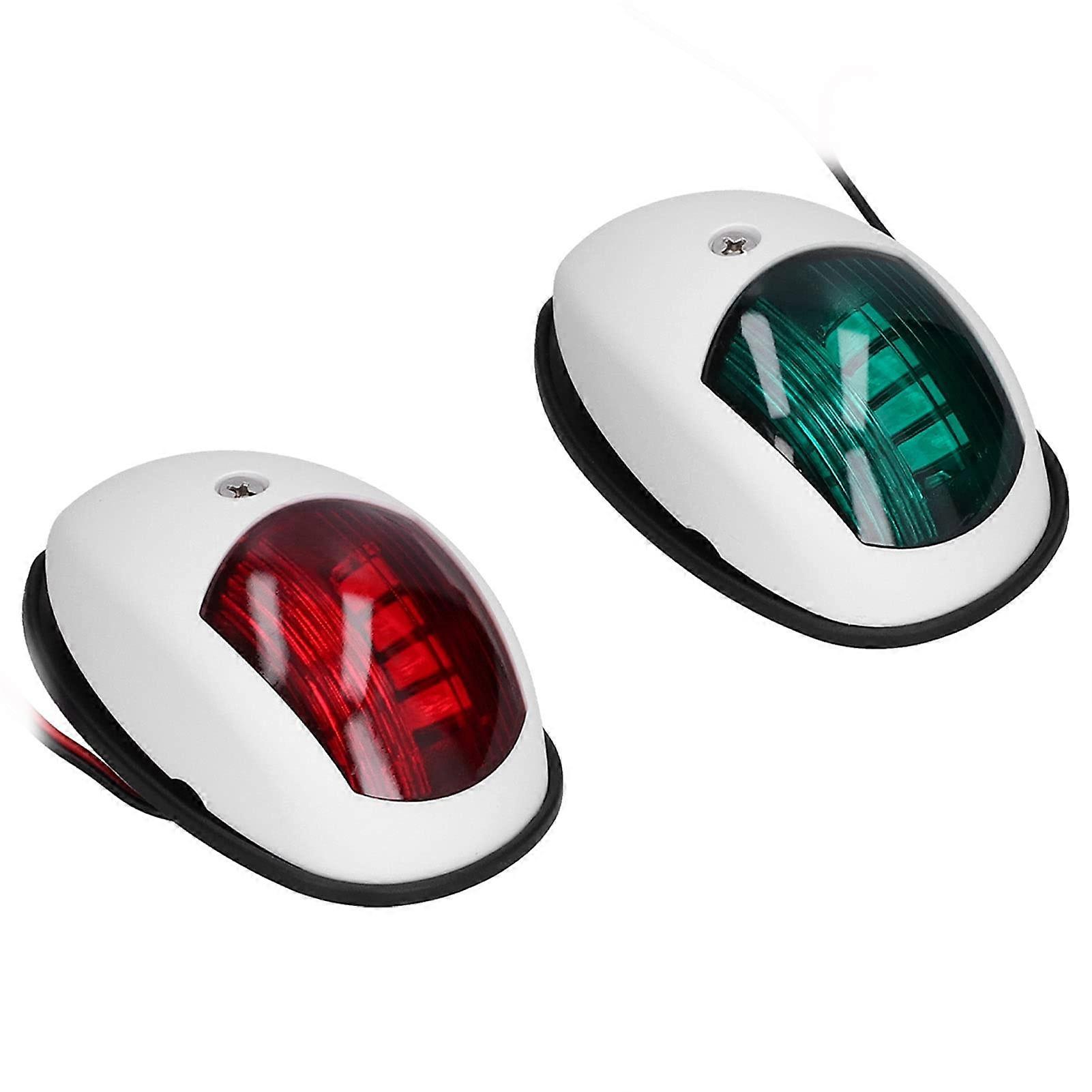 Ultrabright ABS LED Boat Navigation Light 2pcs Red/Green, IP65, 10V30V