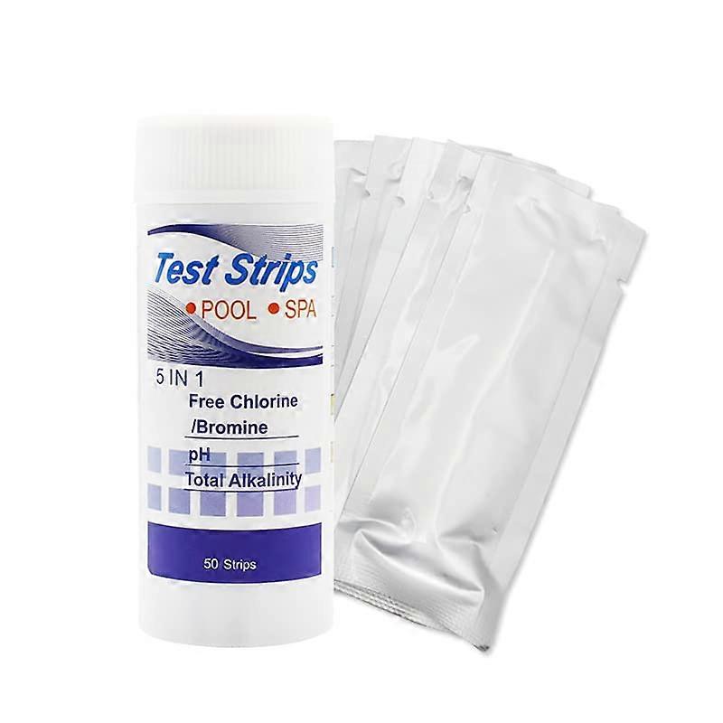50Pcs 5in1 Aquarium Water Test Strips For Hot Spring FishTank Pool Water Testing Drinking Detection Test Strips Aquarium