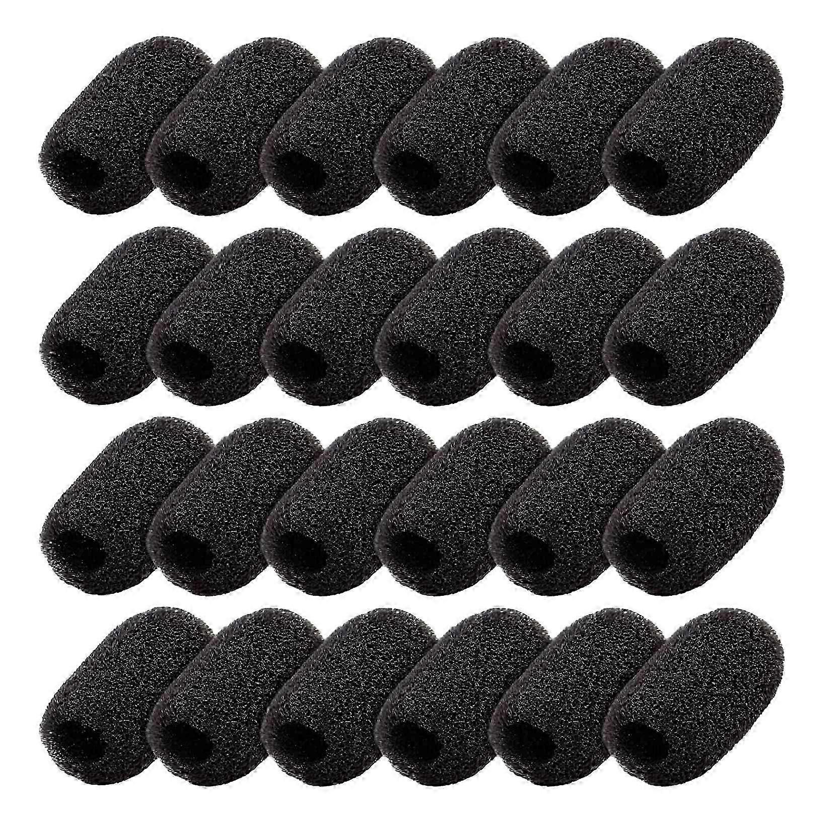 24-Piece Mini Foam Windscreen Lapel Microphone Covers with Shield for Laptops