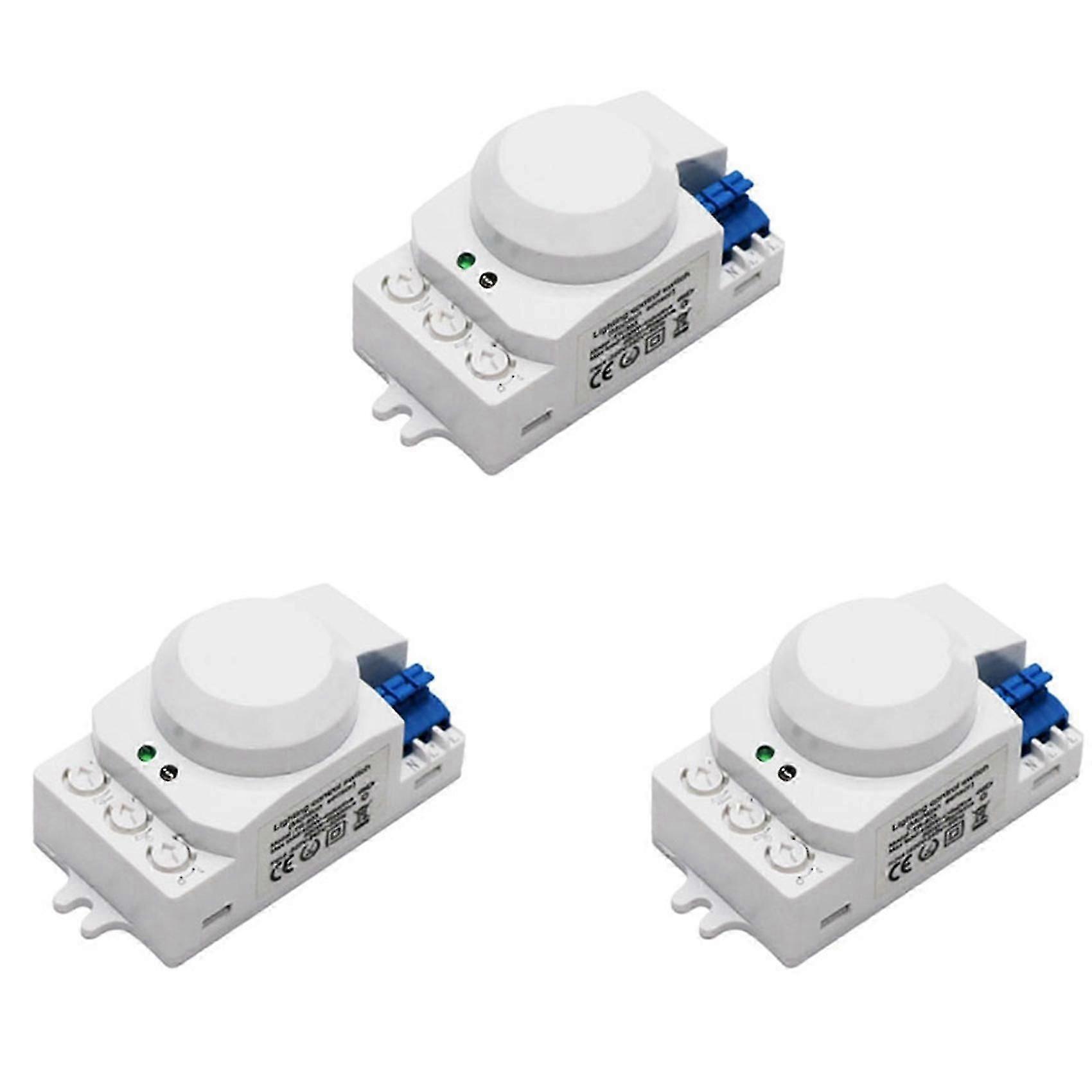 3x 5.8ghz Hf System Led Microwave 360 Degree Motion Sensor Light Switch Body Motion Detector,white