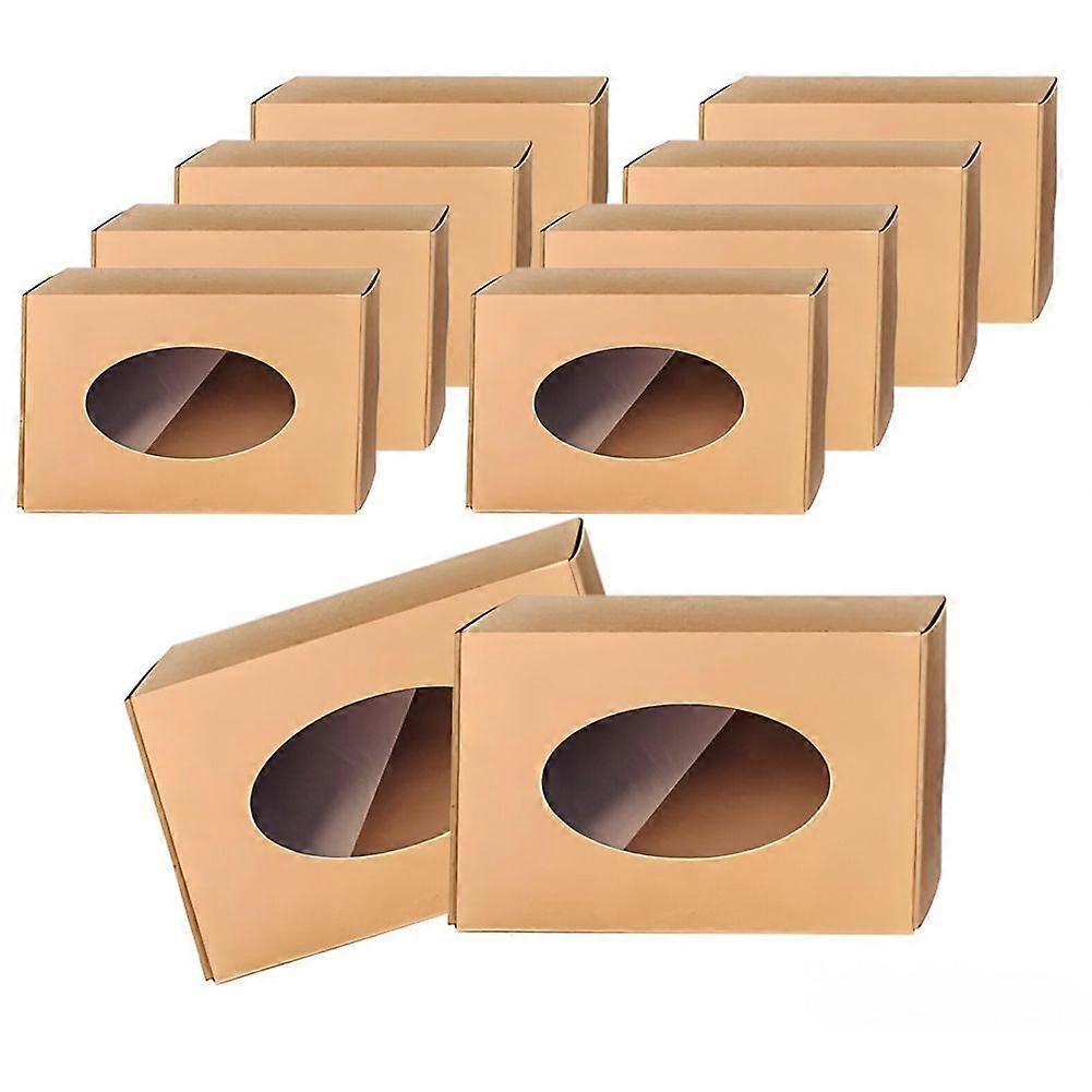 30 Pcs Soap Boxes with Window,Which Can Be Used to Present Their Soaps in an Attractive and Professional Way Brown