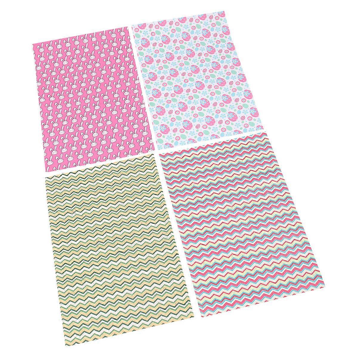 DIY Jewelry Making Earring Accessories 4Pcs Easter Theme PU Fabric Sheet Set Assorted Color
