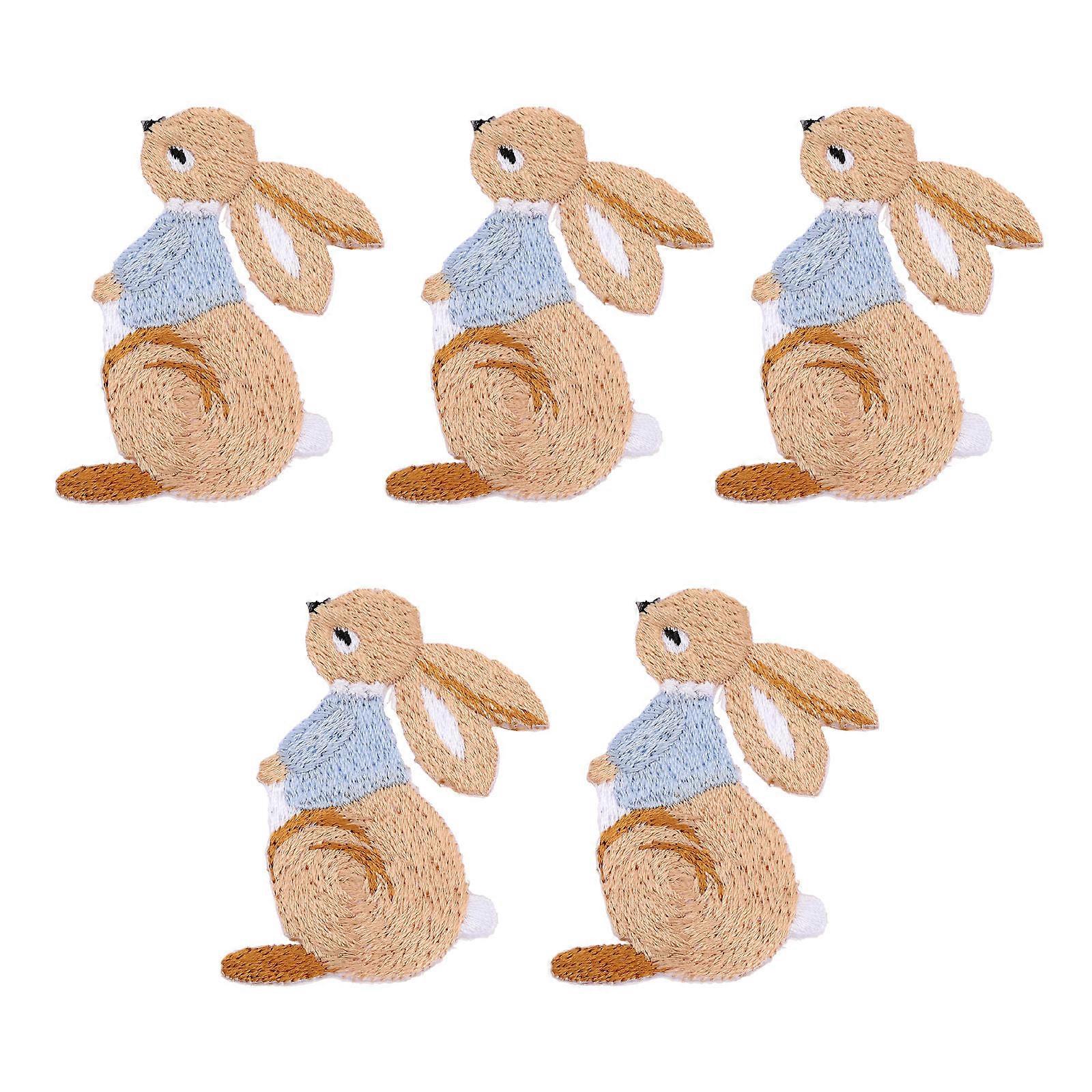 Bunny Sew on Patch for Family Multi Material Repairing 5Pcs