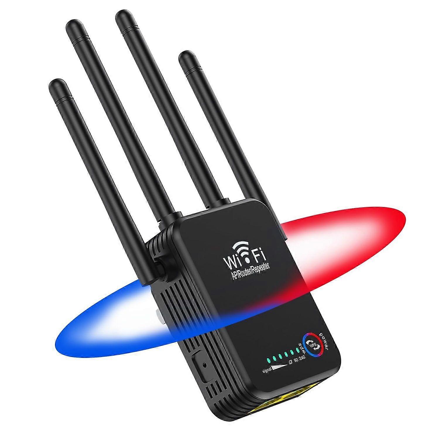 WiFi Extender, WiFi Booster, Cover up to 12880 sq. ft & 160 Devices, 1200Mbps Wall-Through Strong WiFi Booster, Dual Band 2.4G and 5G, with Ethernet P