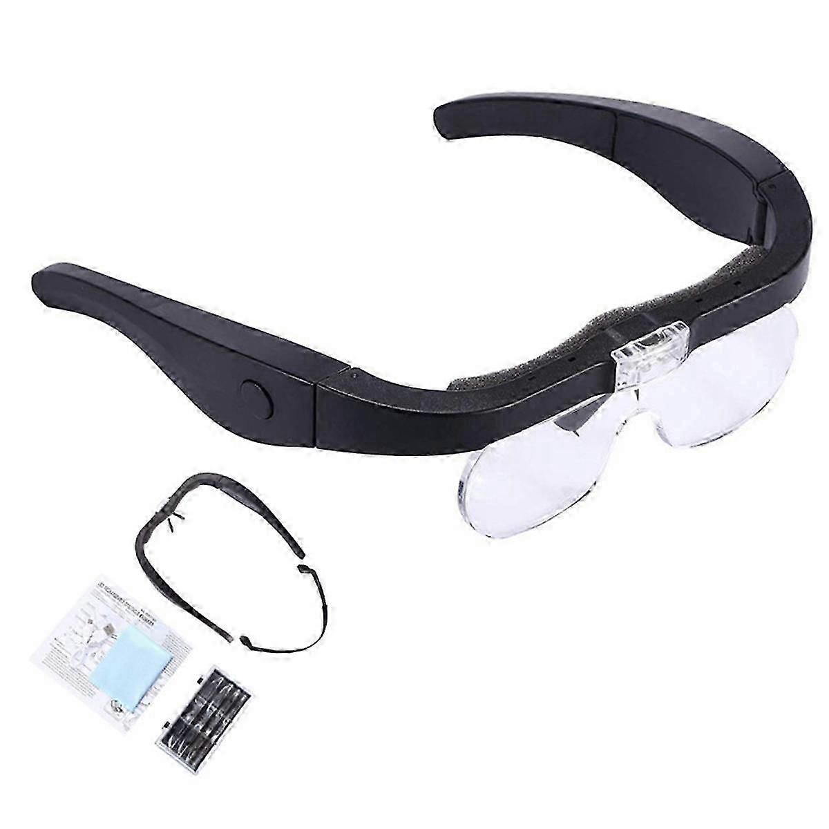 Rechargeable Head Magnifier with 2 LED Lights for Reading and Hobbies