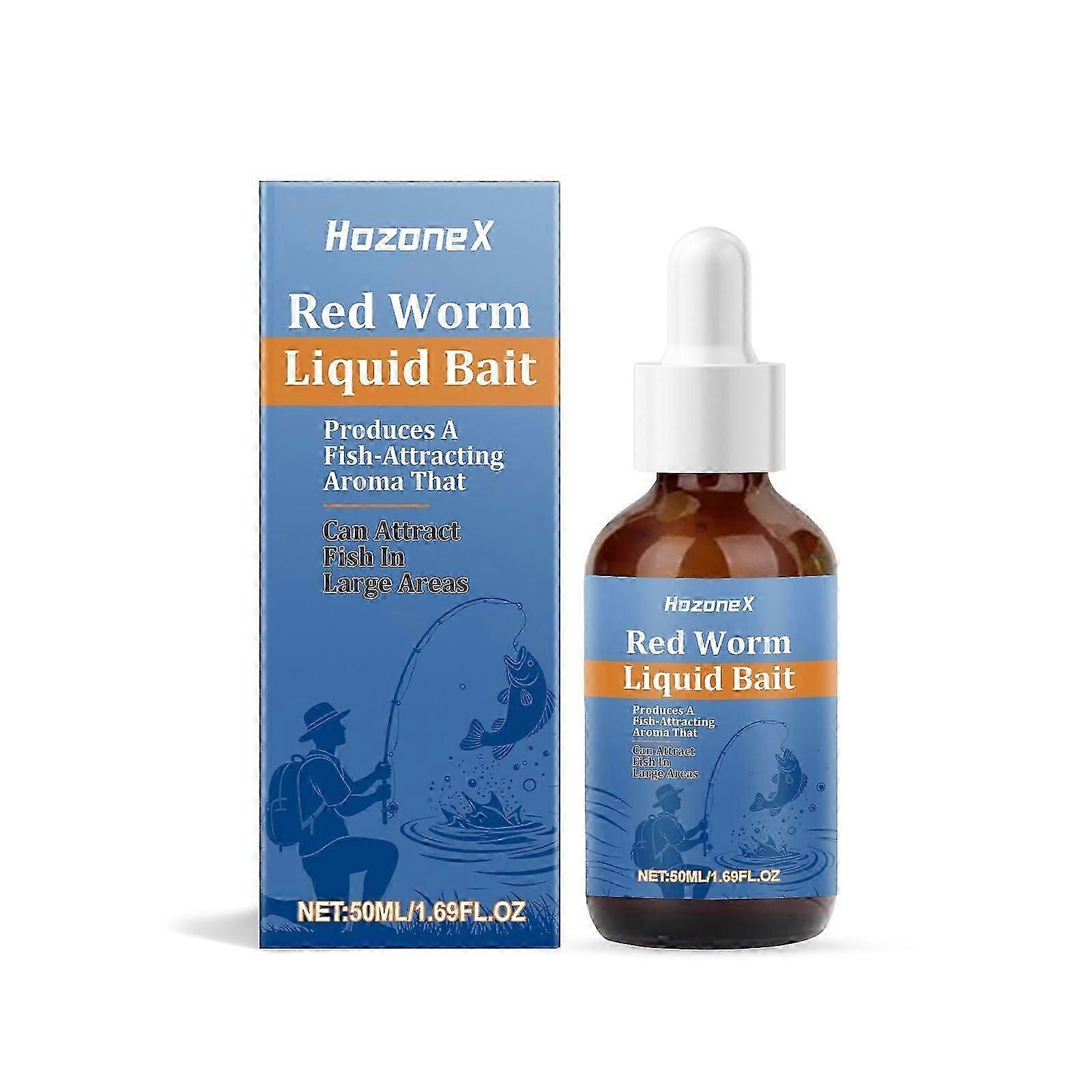 Fish Attractant Red Worm Liquid Fish Trap Bait, Fish Trap Liquid Bait, Ideal for Bass, Trout and Catfish, Ideal for Adding to Bait
