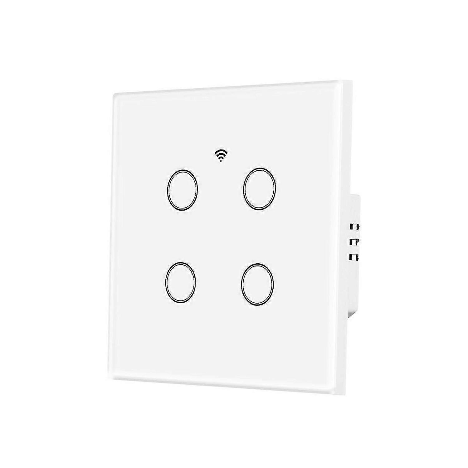 WiFi Smart Light Switch Glass Touch Control, 4-way Square