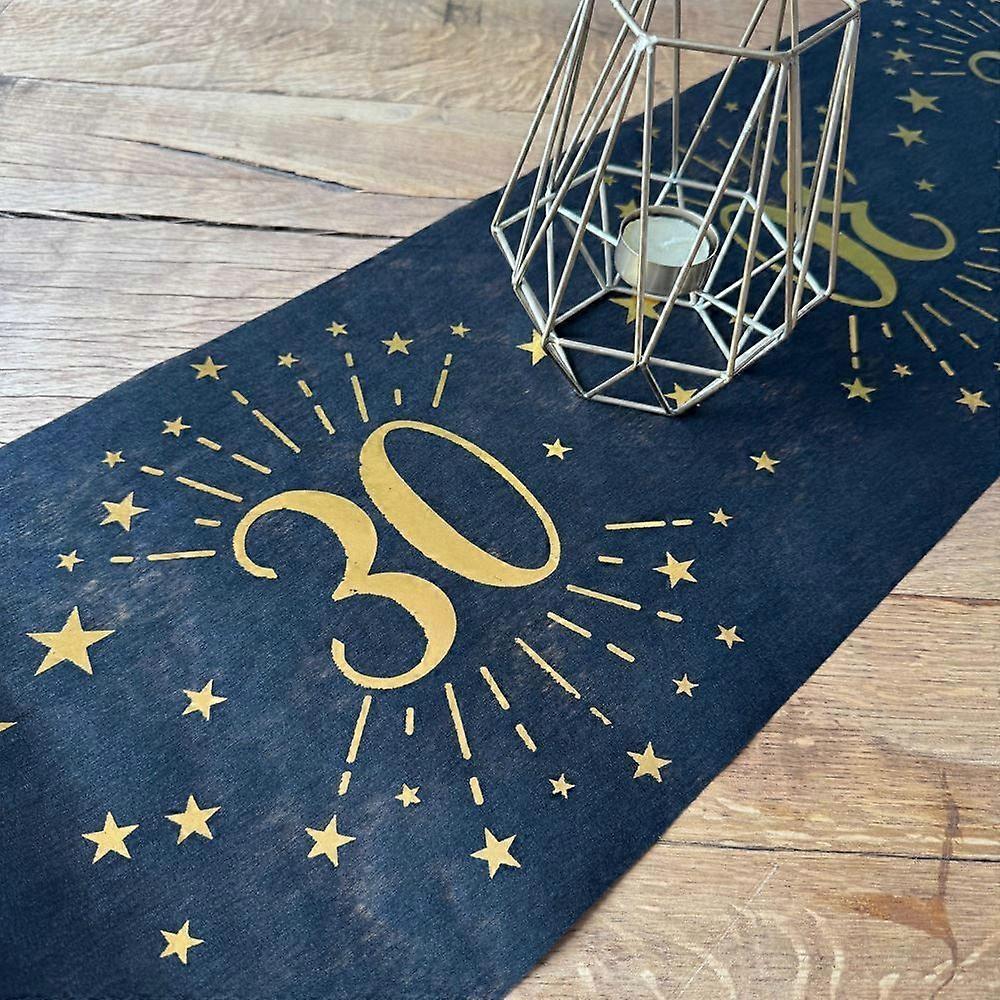 Gold Metallic Sparkling Age 30 Table Runner