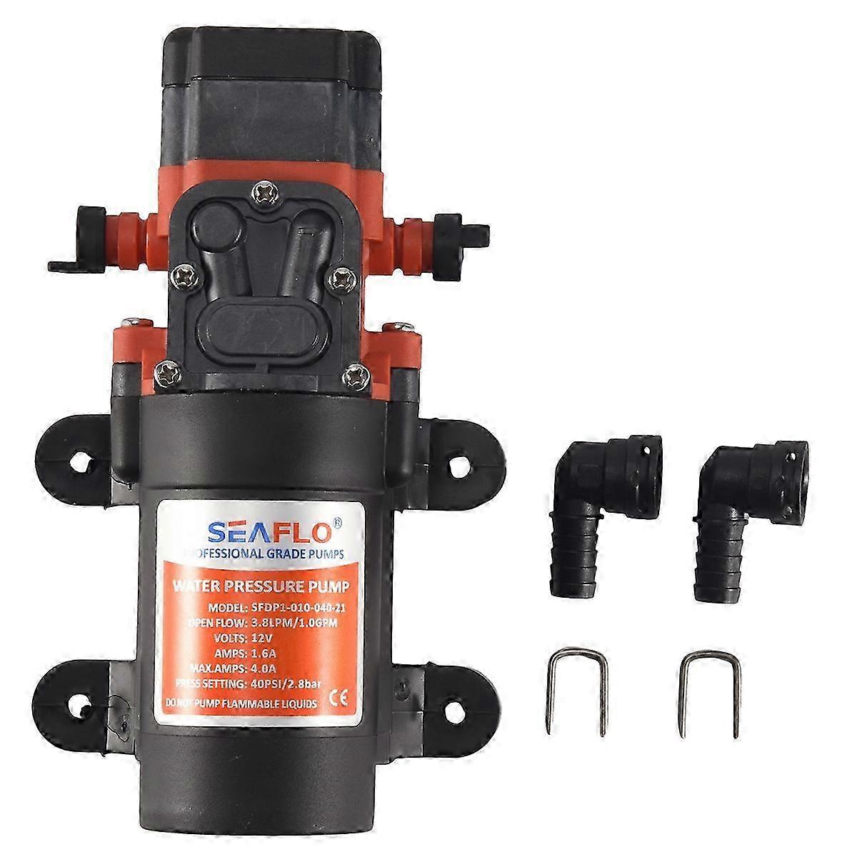 Self-priming Water Pump 12V 3.8LPM 40PSI for RV and Marine Diaphragm Pump