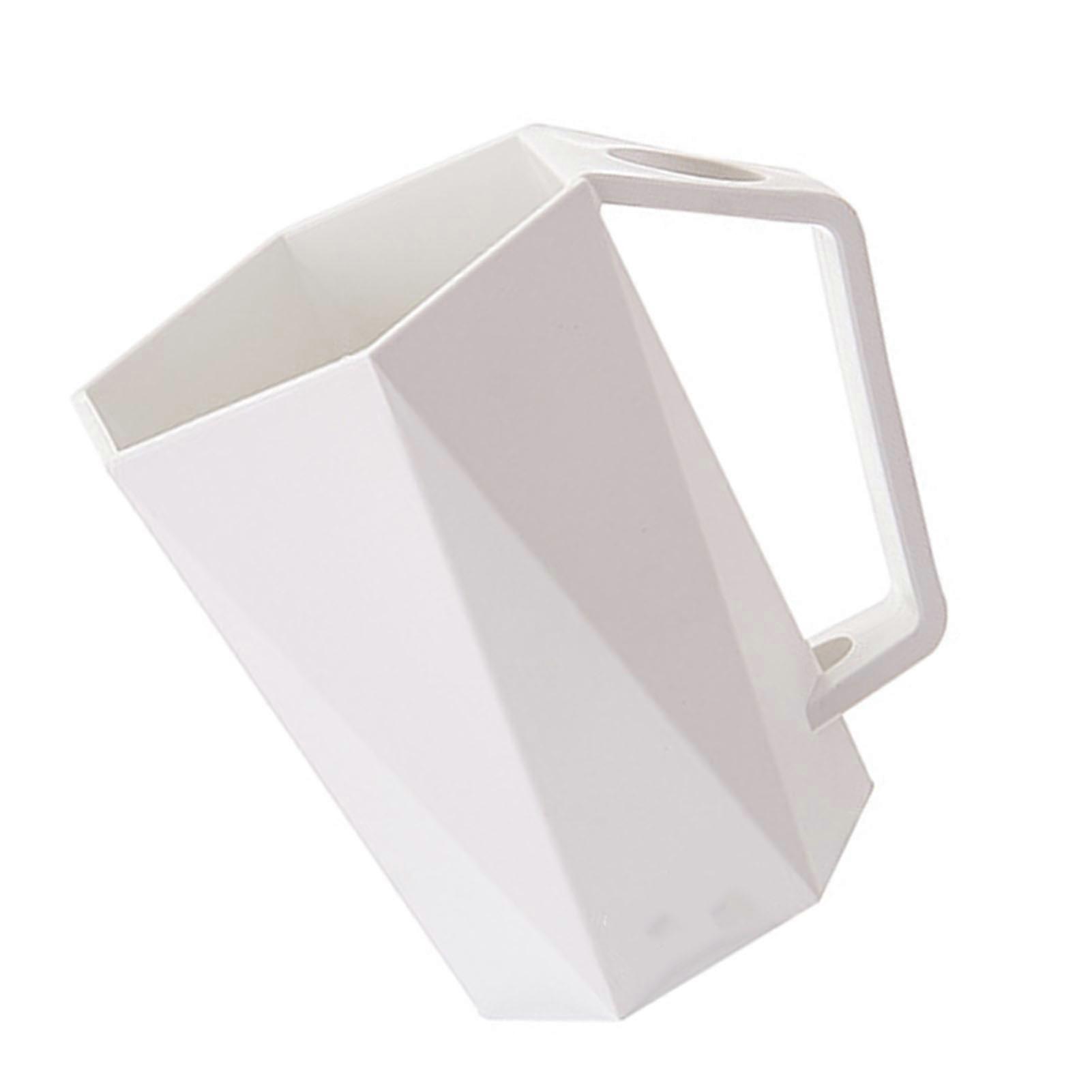 Geometric Hexagonal Toothbrush Holder White Plastic Reusable Cup
