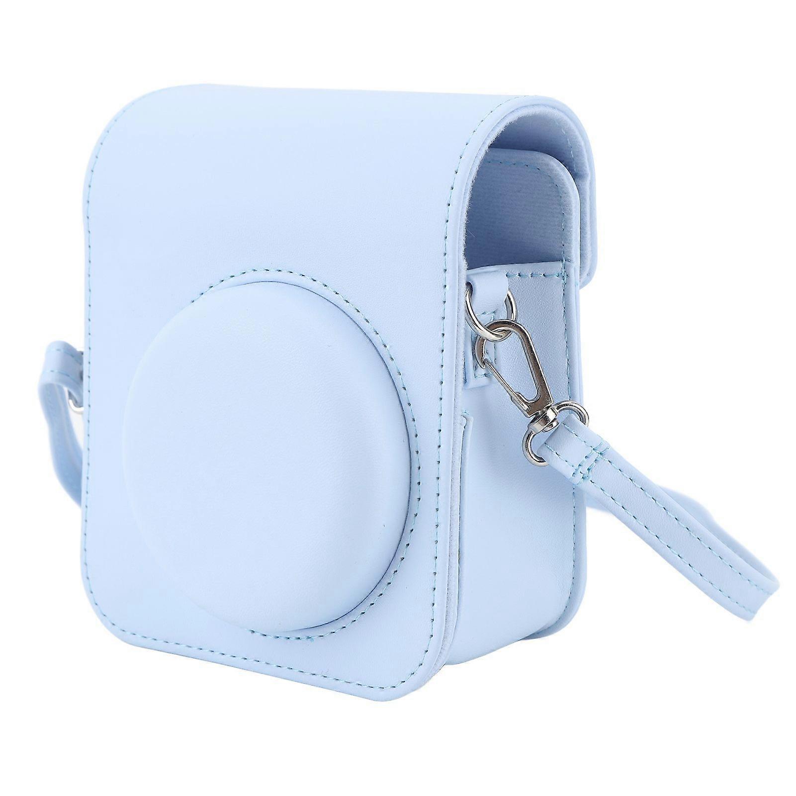 Mini Instant Camera Protective Bag PU Camera Case With Adjustable Shoulder Strap For Fujifilm Instax Mini 12 Camera Blue