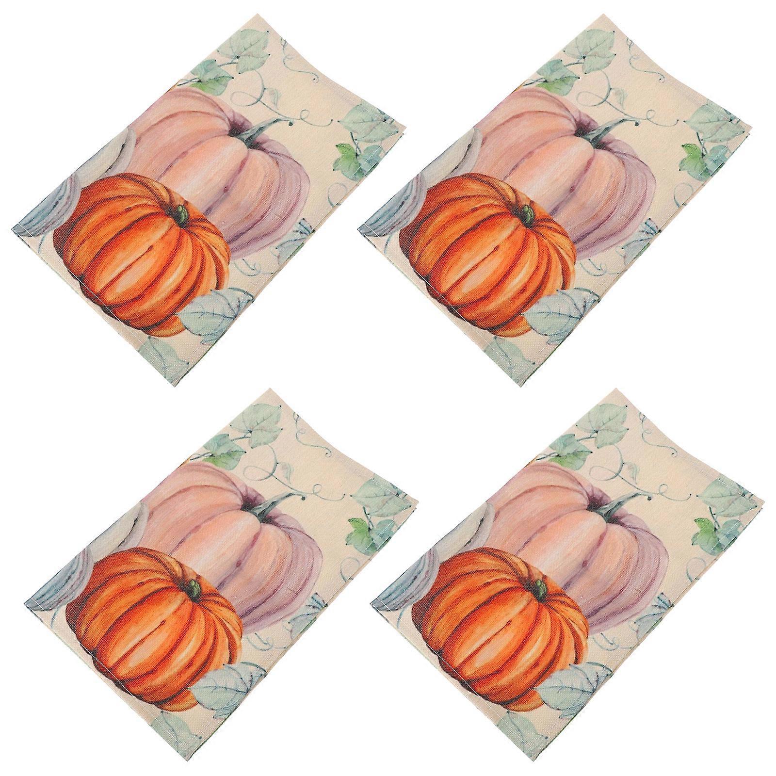 Halloween Place Mats for Home Use with Pumpkin Design 4Pcs Set
