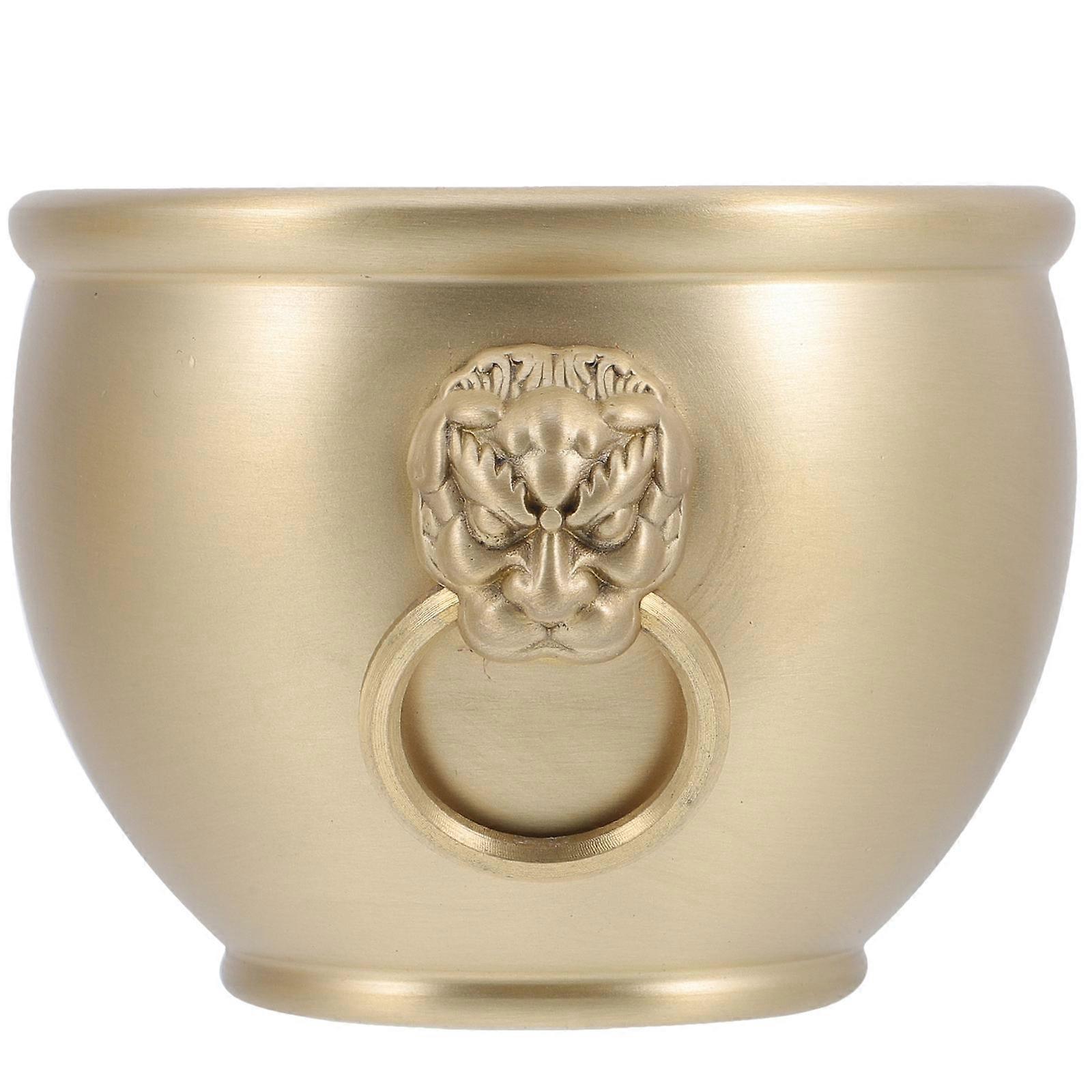 Golden Brass Treasure Basin for Decoration Featuring Cornucopia Bowl