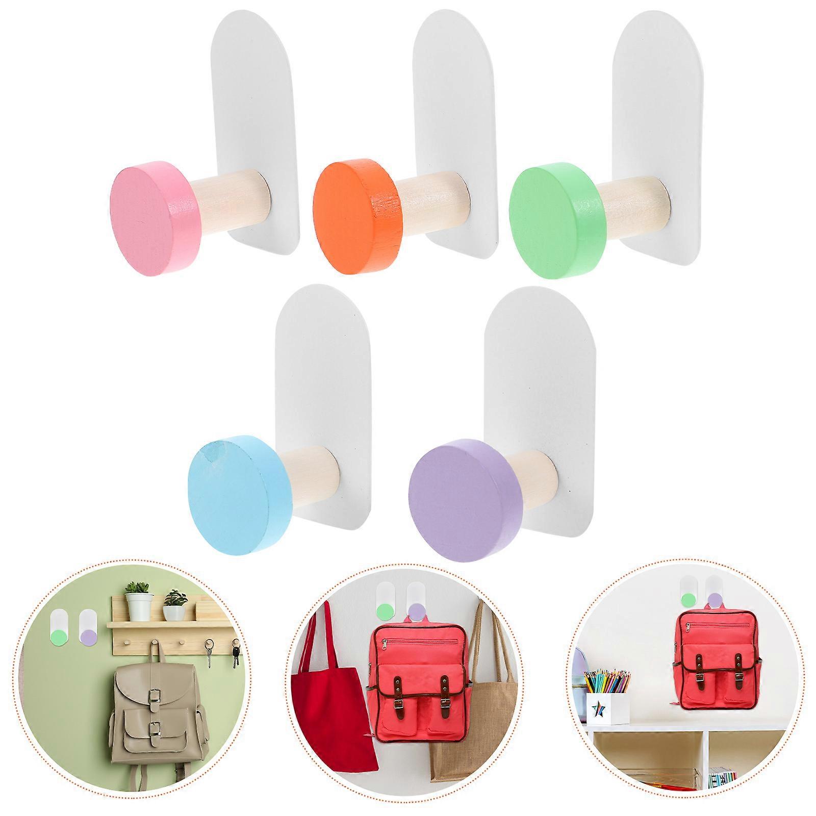 Self Adhesive Kids Coat Hooks Wall Mounted for Hanging 20Pcs Colorful