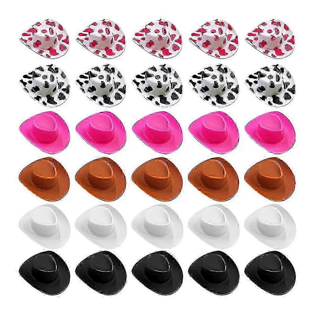 30 Pieces of Mini Western Cowgirl Party Hats Adorable Doll Headwear for Dress-Up Play and Decorative Accessories