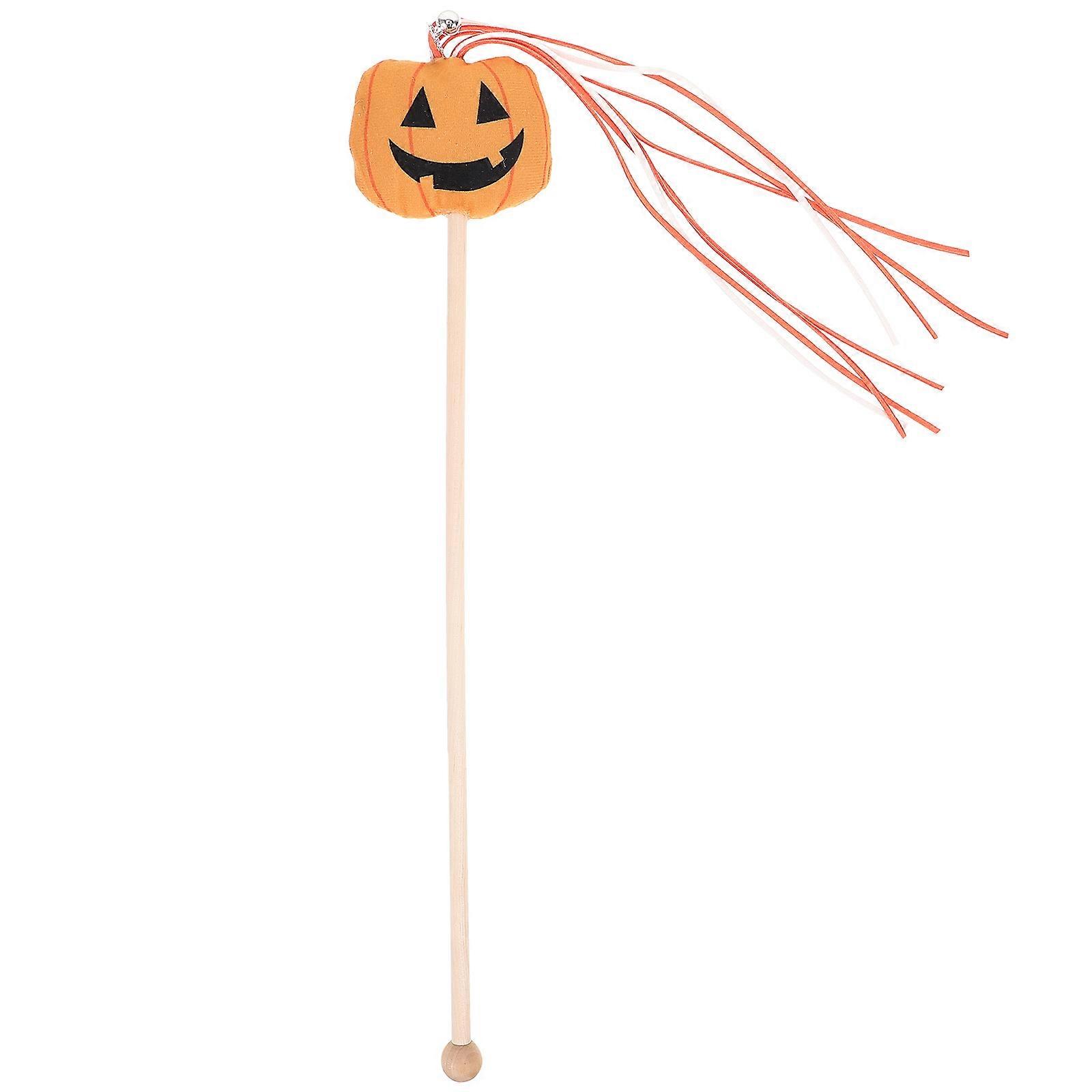 Cute Cat Teaser Stick Halloween Pumpkin Wand for Play 2Pcs