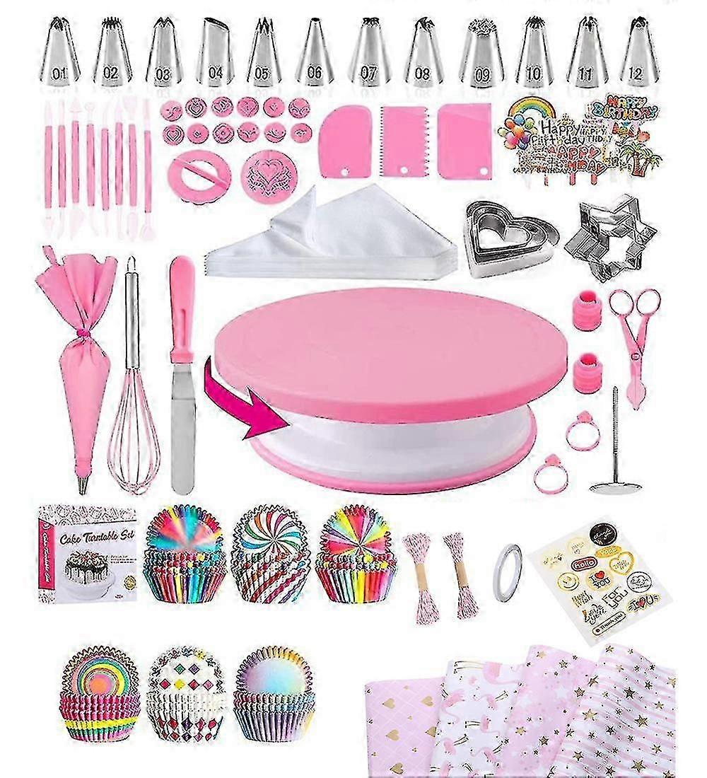 255 piecesCake accessories, rotating cake plate, piping nozzle set, baking set, baking accessories
