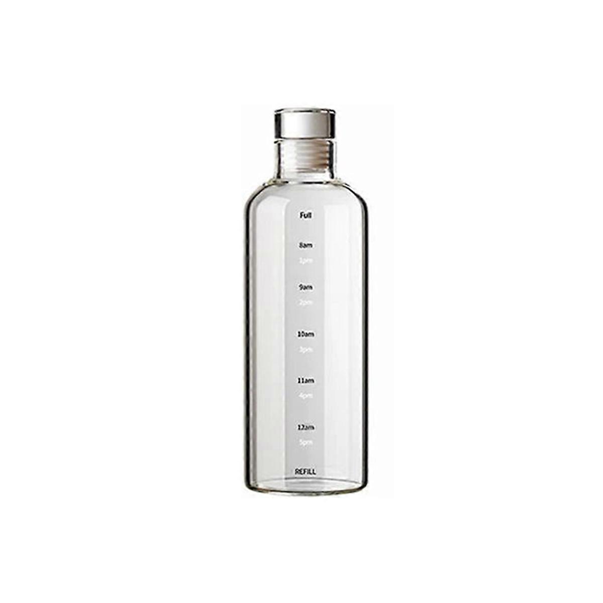 750ml Glass Sport Water Bottle with Time Scale Portable Water Container Sealed Brewing Wine Bottle