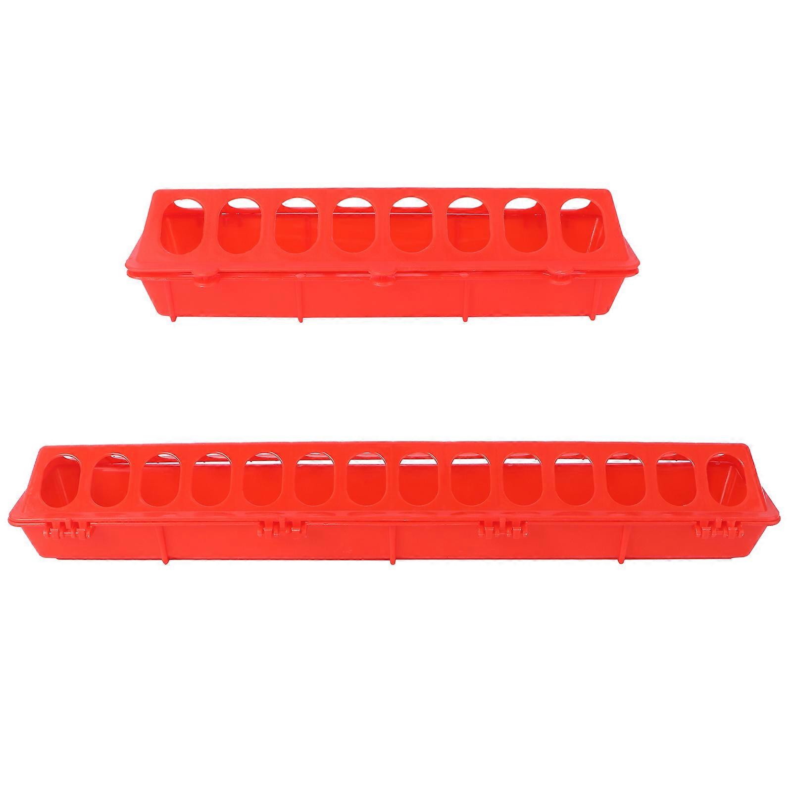 Feeding Trough 2Set For Pigeons Daily Use Made Of Red Plastic With Anti- Function