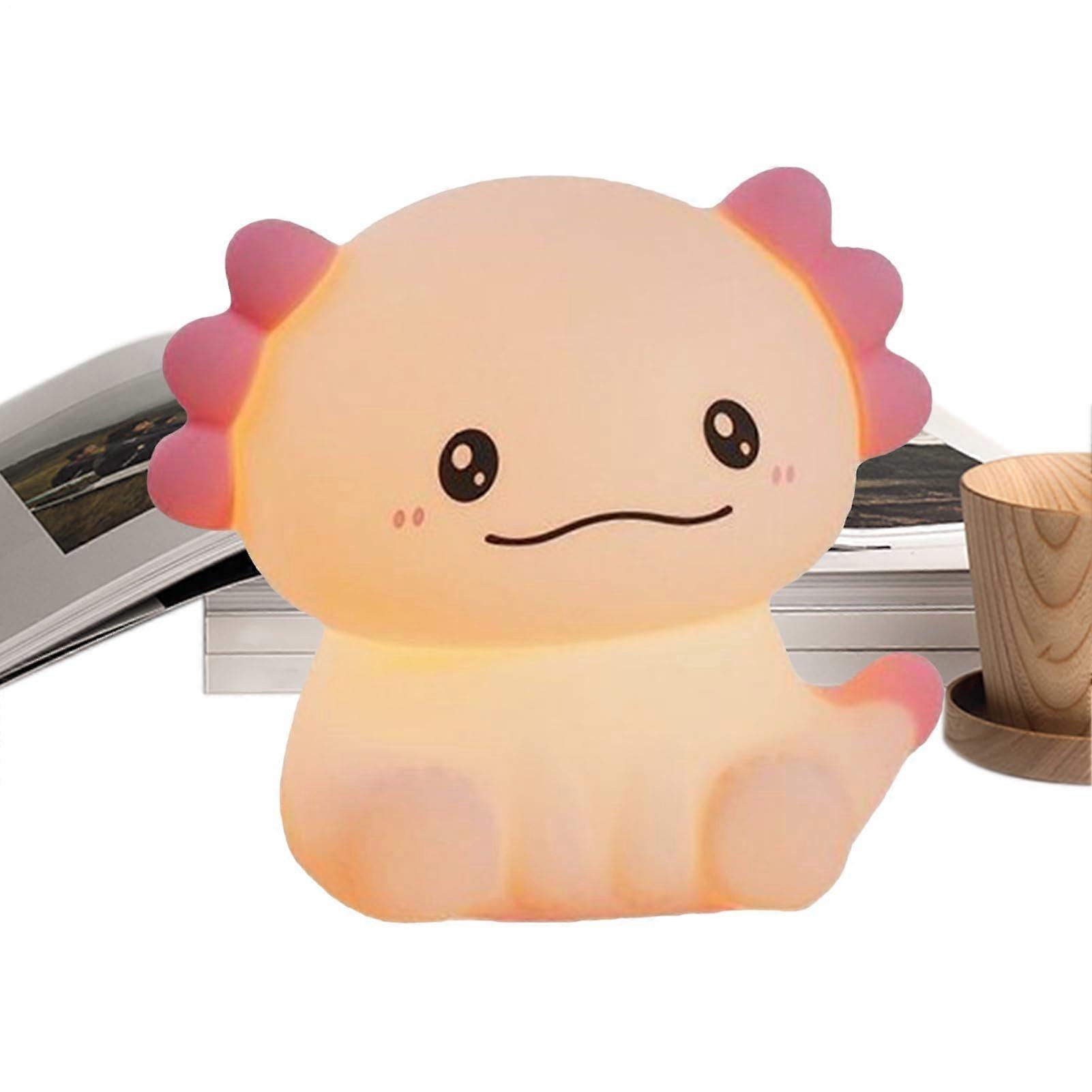 Axolotl Night Light Silicone LED Lamp Cute Axolotl Shape Color Changing Nursery Bedroom Toddler Room Decor 10x8cm