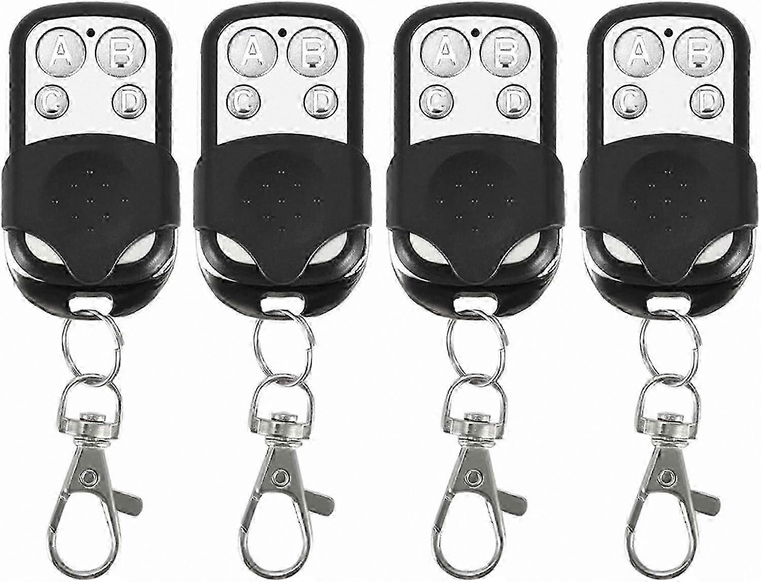 433.92MHz Wireless Remote Key Fob, 4-Pack Universal Cloning for Car, Garage, and Gate Control