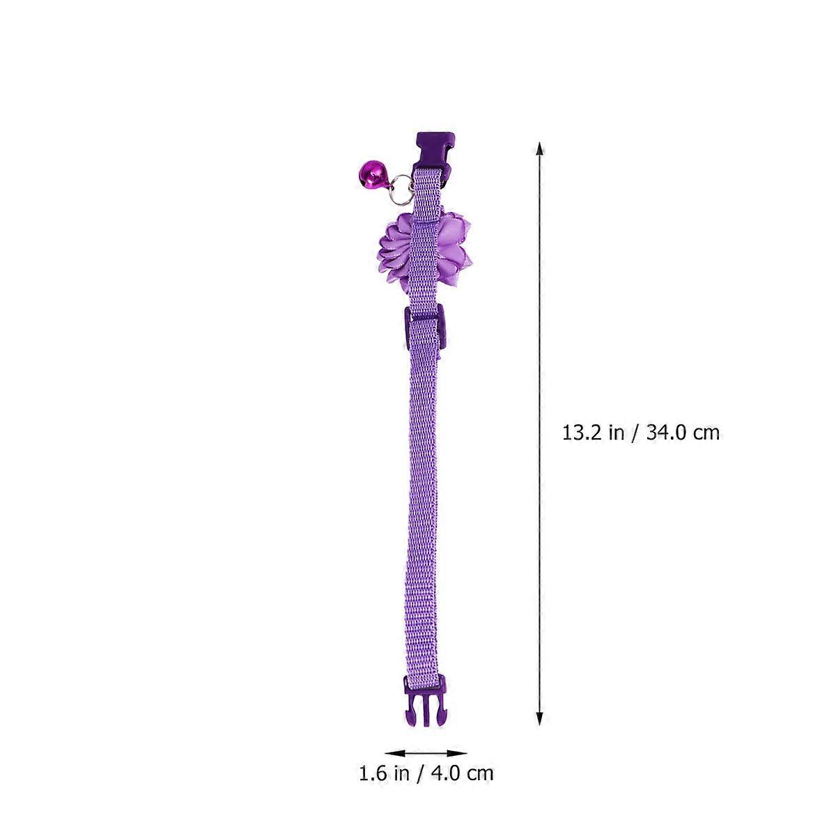 Collar for Pet 3Pcs Flower Neck Chain with Bell for Pet Use Violet