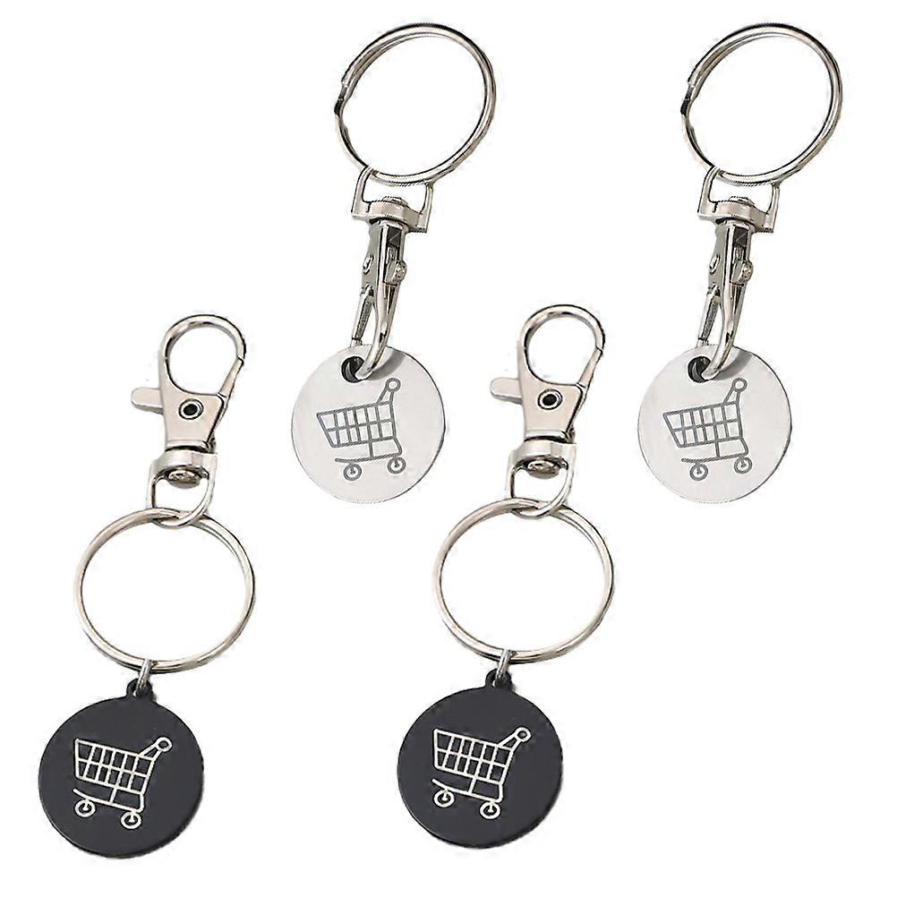 Metal Keyring Trolley Token for Hanging Keys 16Pcs Assorted Colors